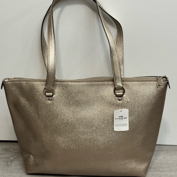 Coach Metallic Gold Tote Bag NWT - Picture 2 of 5